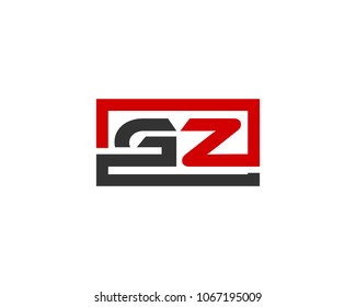 GZ initial box letter logo template vector