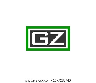 GZ initial box letter logo template vector