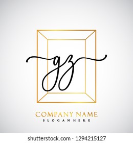 GZ Initial Handwriting logo template vector