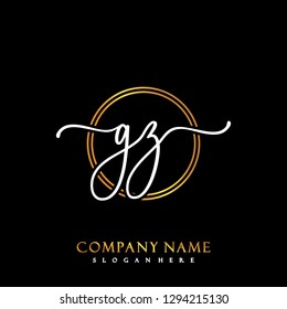 GZ Initial Handwriting logo template vector