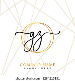 GZ Initial Handwriting logo template vector