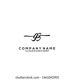 GZ Initial handwriting logo template vector