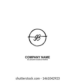 GZ Initial handwriting logo template vector