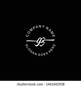 GZ Initial handwriting logo template vector