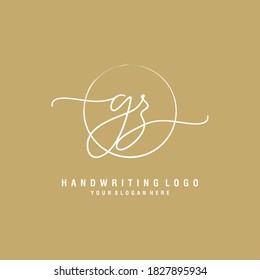 GZ Modelo de logotipo de escritura manual inicial vector