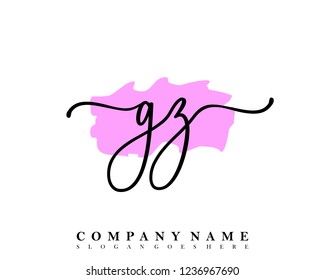 GZ Initial handwriting logo vector