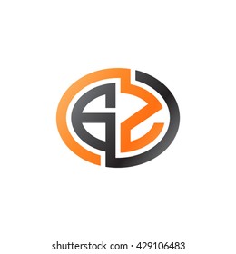 GZ initial letters looping linked ellipse logo orange black