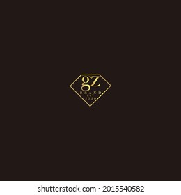GZ Logo inicial diamante de lujo ilustración de boda