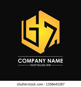 GZ initial logo hexagon template