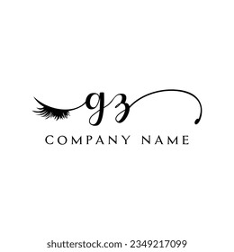 GZ inicial Logotipo lash logo eyelector moderno