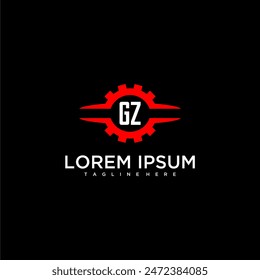 GZ initial monogram for automotive logo design vector