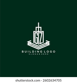 GZ initial monogram building logo for real estate