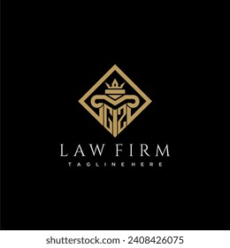 GZ initial monogram logo for lawfirm with pillar in creative square design