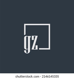 GZ initial monogram logo with rectangle style dsign