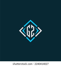 GZ Initial-Monogramm-Logo mit quadratischem Design