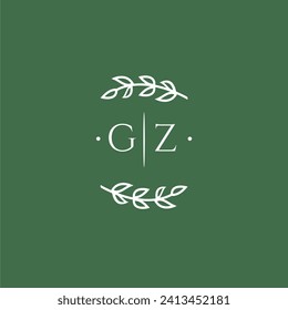 GZ initial monogram wedding with creative design