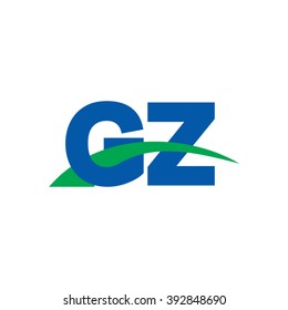 GZ initial overlapping swoosh letter logo blue green
