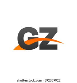 GZ initial overlapping swoosh letter logo black orange