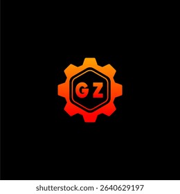 GZ Initials Tech Logo Vector Art Icons and Graphics
