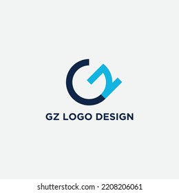Letra GZ logotipo inicial simple vector