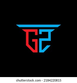 Diseño creativo del logotipo de la letra GZ con gráfico vectorial