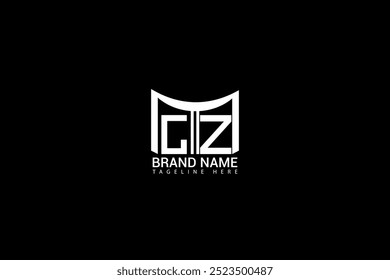 GZ letter logo design on black background. GZ creative initials letter logo concept. GZ letter design