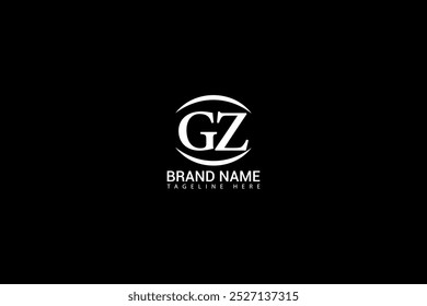 GZ letter logo design on black background. GZ creative initials letter logo concept. GZ letter design.