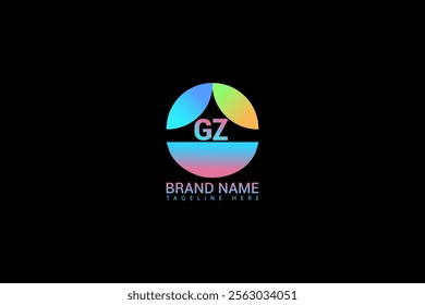 GZ letter logo design on black background. GZ creative initials letter logo concept. GZ letter design.