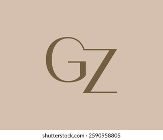 GZ letter logo icon design. Classic style luxury initials monogram.