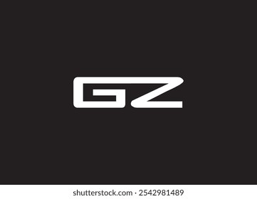 Logotipo da letra GZ e design do logotipo inicial