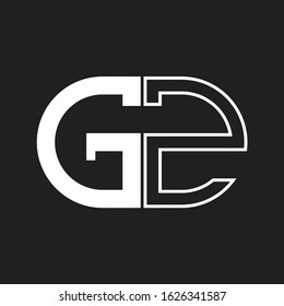 GZ Letter logo monogram with oval shape negative space design template