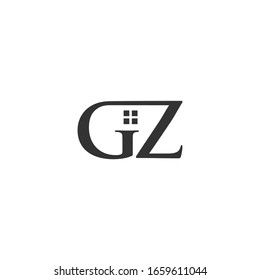 
GZ letter logo with a window symbol. logos for real estate companies. or also the initial logo for another company.