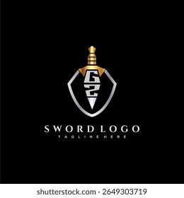 Letra GZ monograma de luxo para imagem de estilo escudo e espada