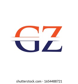 Plantilla vectorial de diseño de logotipo de tipo de letra GZ. Diseño del logotipo GZ de la letra abstracta