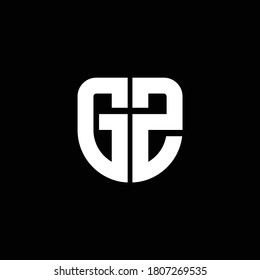 gz logo monogram with circular shape shield design template
