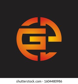 GZ Logo monogram with cutting line style isolated on colors