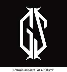GZ Logo monogram hexagon shield with horn shape design template