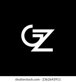 Logotipo GZ, Monograma GZ, Logotipo GZ inicial, Logotipo de letra GZ, Icono, Vector