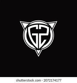 GZ Logo monogram isolated with circle shape and three arrow design template