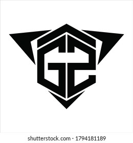 Gz Logo Monogram Wings Arrow Around Stock Vector (Royalty Free ...