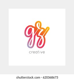 GZ logo, vector. Useful as branding, app icon, alphabet combination, clip-art.