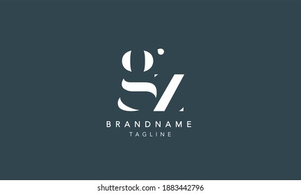 GZ Lowercase Letter Initial Icon Logo Design Vector Illustration