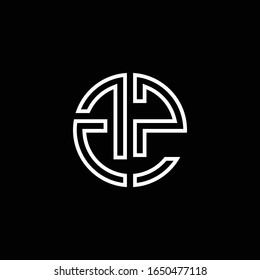 GZ monogram logo circle ribbon style outline design template