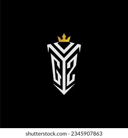 GZ monogram logo initial for shield  crown style design
