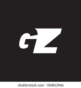 GZ negative space letter logo black background
