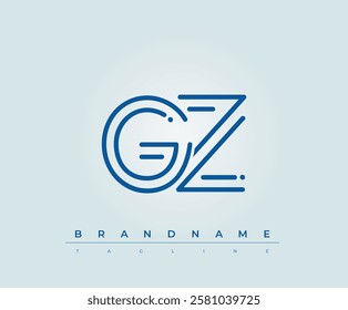 GZ Technology Letter Logo Template. This tech letter logo is a graphic mark that uses letters to represent a technology company.