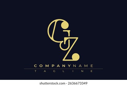 GZ Typography Logo Design. Stylish monogram design depiction featuring the letters G and Z combined in an artistic signature style, delivering a unique and creative visual representation.