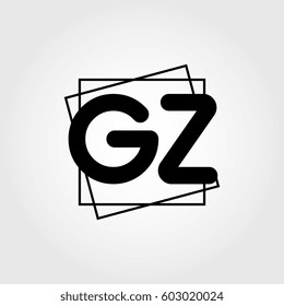 gz uppercase initials square frame business logo