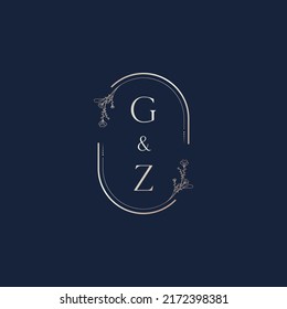 Cartas iniciales del logo de la boda GZ en un diseño profesional de alta calidad que se imprimirán en cualquier medio impreso