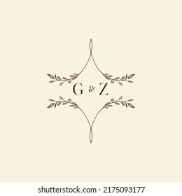 GZ wedding initial logo letters in high quality professional design that will print well across any print media